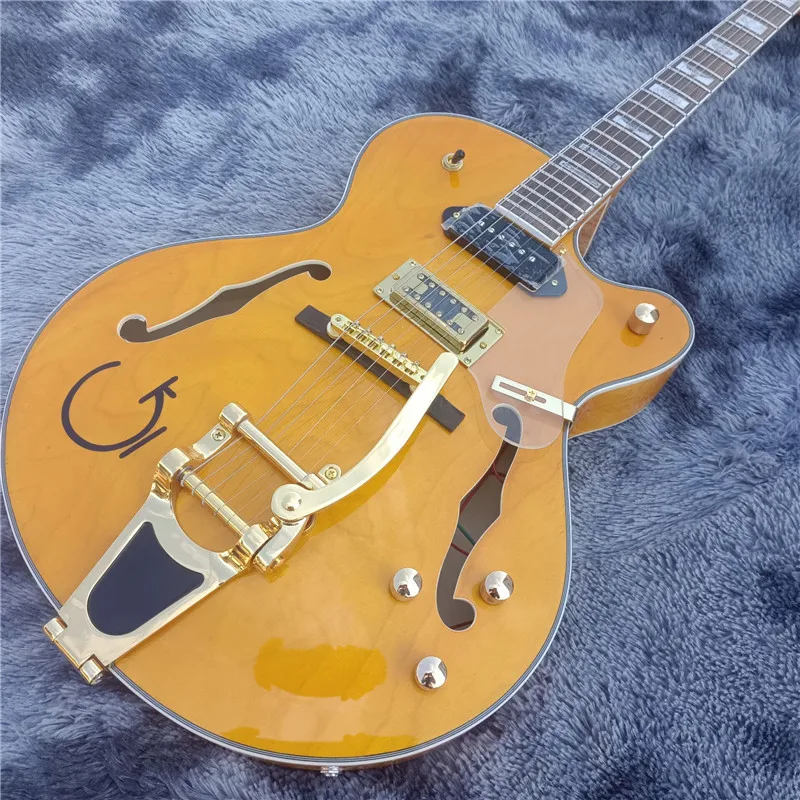 2021!Top Quality G Orange Electric Jazz guitar,Gold Bigsby bridge,Factory Hollow Body Electric Guitar,Free Shipping
2021!Top Quality G Orange Electric Jazz guitar,Gold Bigsby bridge,Factory Hollow Body Electric Guitar,Free Shipping