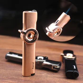 Grinding Wheel Rotary Ignition Lighter Torch Long Stripe Metal Jet Turbo Butane Gas Pipe Lighter Windproof Cigarettes Lighter
Grinding Wheel Rotary Ignition Lighter Torch Long Stripe Metal Jet Turbo Butane Gas Pipe Lighter Windproof Cigarettes Lighter