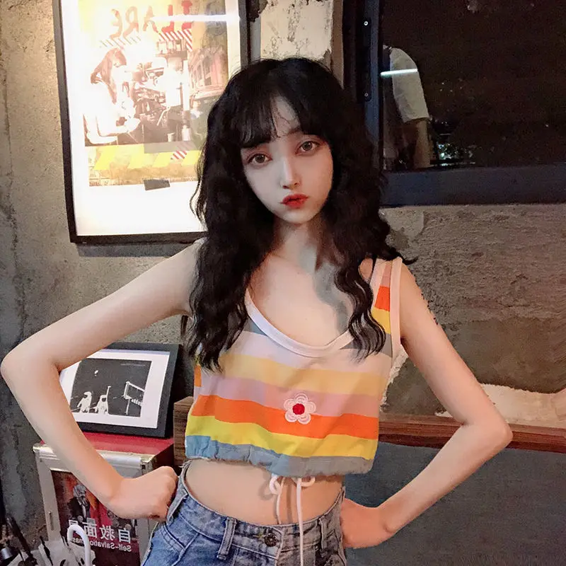 2020 summer new tanks Candy color striped Sleeveless Tops Pullover Korean elegant style Vest female sexy ladies vest for club
2020 summer new tanks Candy color striped Sleeveless Tops Pullover Korean elegant style Vest female sexy ladies vest for club