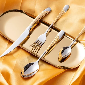 Elegant Golden Stainless Steel Tableware кухонная посуда Dinnerware Set Dinner Fork Dining Knife Tablespoon vaisselle ложки
Elegant Golden Stainless Steel Tableware кухонная посуда Dinnerware Set Dinner Fork Dining Knife Tablespoon vaisselle ложки