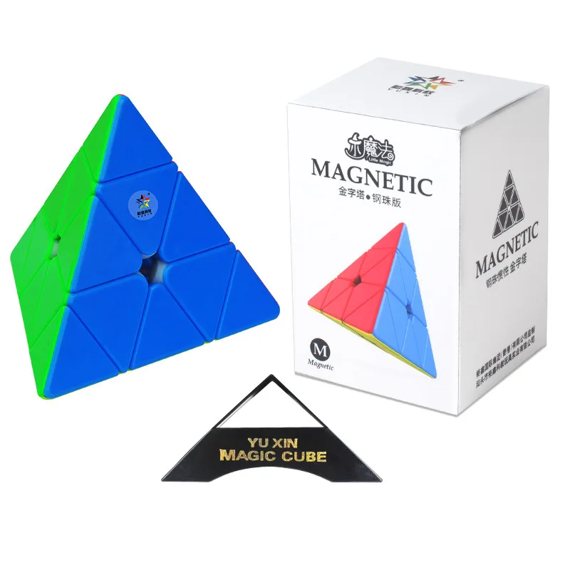 Фото Yuxin маленькая Магическая Пирамида Магнитный скоростной куб профессиональные