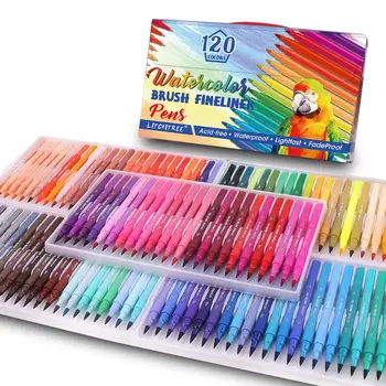120-Colors Brush Fineliner Pens Colouring Pens Brush Tip Art Markers for Kids and Adults Colouring, Sketching, Painting
120-Colors Brush Fineliner Pens Colouring Pens Brush Tip Art Markers for Kids and Adults Colouring, Sketching, Painting