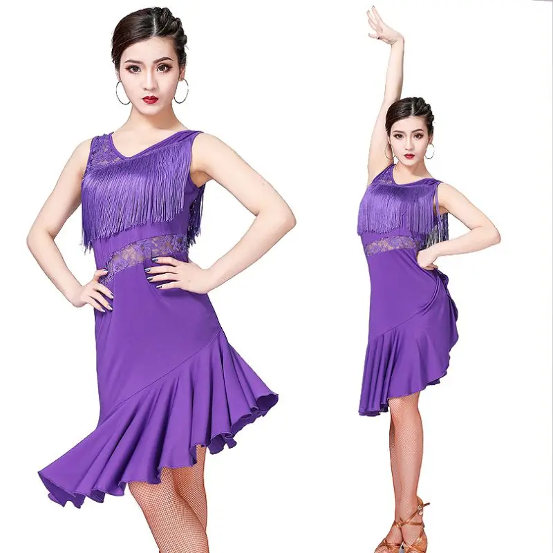 Sexy Women Latin Dance Suit Lace Solid Vest V-Neck Sleeveless Fringed Dance Skirt Performance Exercise Clothes
Sexy Women Latin Dance Suit Lace Solid Vest V-Neck Sleeveless Fringed Dance Skirt Performance Exercise Clothes