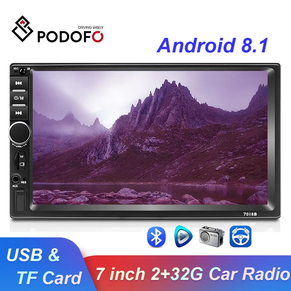 Podofo 2 Din Android автомобильное радио 7 ''GPS TF Аудио стерео автомобильный аудио