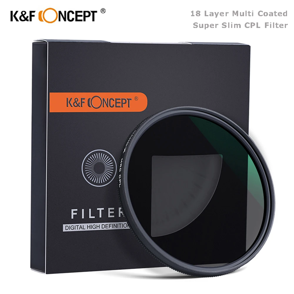K & F Concept Nano X Slim CPL фильтр Круглый поляризатор для объектива 58 мм 62 67 72 77 82 цифровых