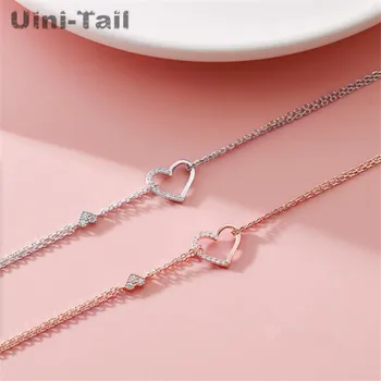 Uini-Tail hot sale new 925 sterling silver double heart-shaped micro inlaid necklace hollow design romantic sweet fairy jewelry
Uini-Tail hot sale new 925 sterling silver double heart-shaped micro inlaid necklace hollow design romantic sweet fairy jewelry