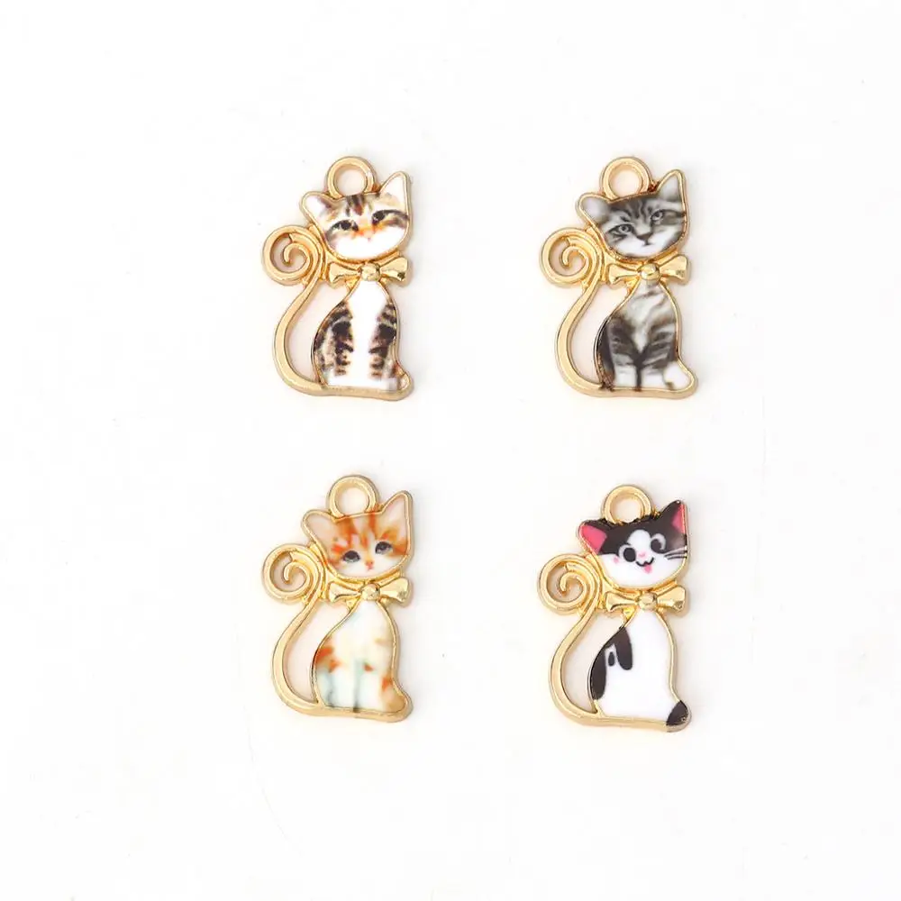 DoreenBeads милые оцинкованные Подвески с животными в виде кошки золотые красочные