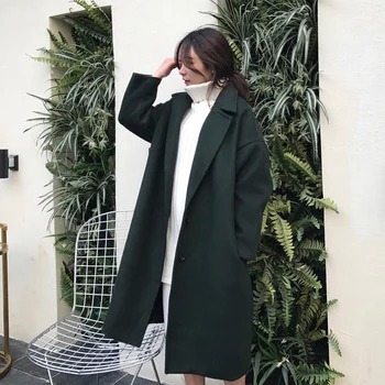 Loose Casual Long Woolen Coat For Women 2020 Korean Fashion Women Overcoats High Quality Lapel Autumn Winter Coats For Women
Loose Casual Long Woolen Coat For Women 2020 Korean Fashion Women Overcoats High Quality Lapel Autumn Winter Coats For Women