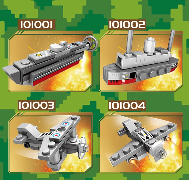 240PCS 10 IN 1 LegoINGlys Building Blocks Compatible With Toys 2020 Brick Block Military Warship Aircraft Tank Figures For Boy (2)