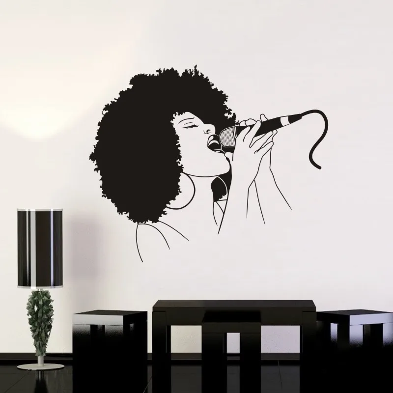 Music Sing Wall Sticker Microphone Rock Decor Kids Room Home Decoration Posters Vinyl Music Car Decal
