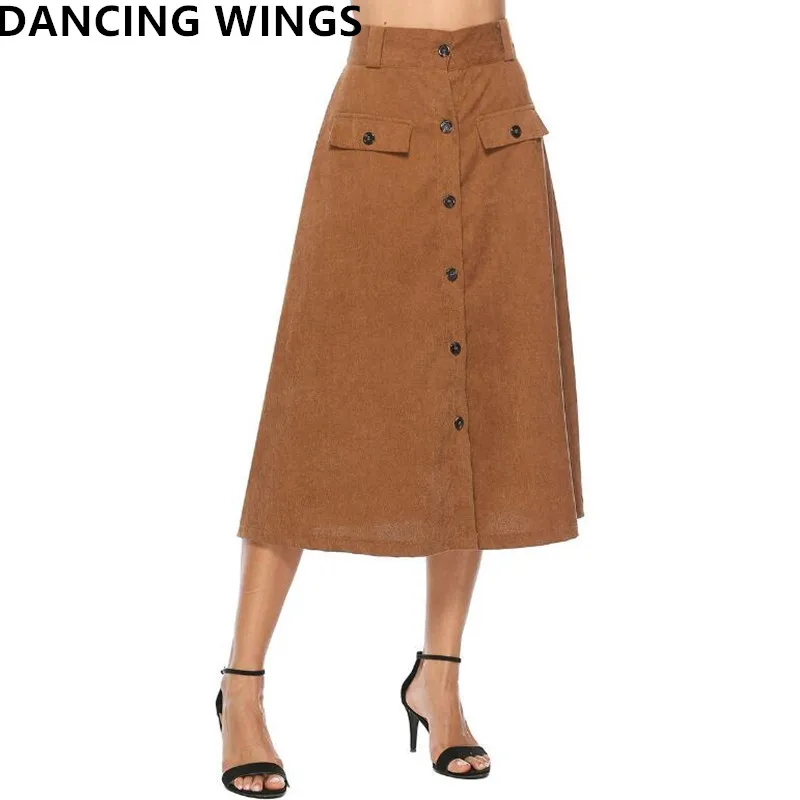Hot Sale Spring Summer Casual Women Pure Color Skirts High Waist Single Breasted Buttons Midi Skirt Pocket
Hot Sale Spring Summer Casual Women Pure Color Skirts High Waist Single Breasted Buttons Midi Skirt Pocket