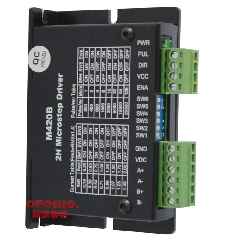24VDC 2-фазный Драйвер шагового двигателя M420B для NEMA 8 11 14 16 17 шаговый двигатель 0 25-2A