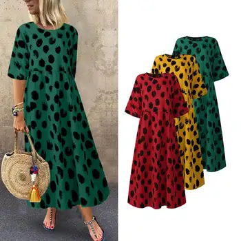Women's Summer Maxi Dress Print Sundress 2020 ZANZEA Vintage Polka Dot Half Sleeve Long Vestidos Female Pleated Robe Oversized
Women's Summer Maxi Dress Print Sundress 2020 ZANZEA Vintage Polka Dot Half Sleeve Long Vestidos Female Pleated Robe Oversized