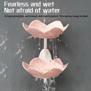 Plastic Soap Dish Double-Layer Soap Tray Bathroom Without Traces Without Storage Wall-mounted Non-marking Flower Soap Holder 
Plastic Soap Dish Double-Layer Soap Tray Bathroom Without Traces Without Storage Wall-mounted Non-marking Flower Soap Holder