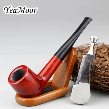 New Straight Smoking Pipe 9mm Filter Red Sandal Wood Pipe Wooden Stand Black Metal Smoking Knife Handmade Tobacco Pipe Set
New Straight Smoking Pipe 9mm Filter Red Sandal Wood Pipe Wooden Stand Black Metal Smoking Knife Handmade Tobacco Pipe Set