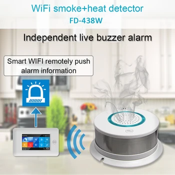WiFi Smoke+Heat Detector Independent Alarm Wireless Fire Protection Smoke Sensor Home Security Fire Equipment Smart APP Control
WiFi Smoke+Heat Detector Independent Alarm Wireless Fire Protection Smoke Sensor Home Security Fire Equipment Smart APP Control