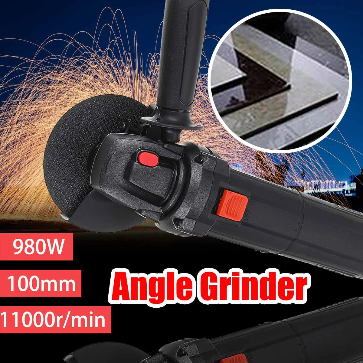 980W 220V 11000RPM Multifunction Angle Grinder Eectric Angle Grinding Metal Wood Cutting And Grinding Machine Woodworking Tools
980W 220V 11000RPM Multifunction Angle Grinder Eectric Angle Grinding Metal Wood Cutting And Grinding Machine Woodworking Tools