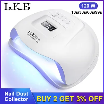 LKE 120W Nail Dryer Machine UV LED Lamp for Nails Gel Polish Curing Lamp with Bottom 30/60/99s Timer LCD Display Manicure
LKE 120W Nail Dryer Machine UV LED Lamp for Nails Gel Polish Curing Lamp with Bottom 30/60/99s Timer LCD Display Manicure