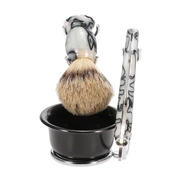 4 in 1 Men's Shaving Razor Set Pure Badger Shaving Brush + Stainless Steel Stand + Soap Bowl + Razor Male Facial Cleaning Tool 
4 in 1 Men's Shaving Razor Set Pure Badger Shaving Brush + Stainless Steel Stand + Soap Bowl + Razor Male Facial Cleaning Tool