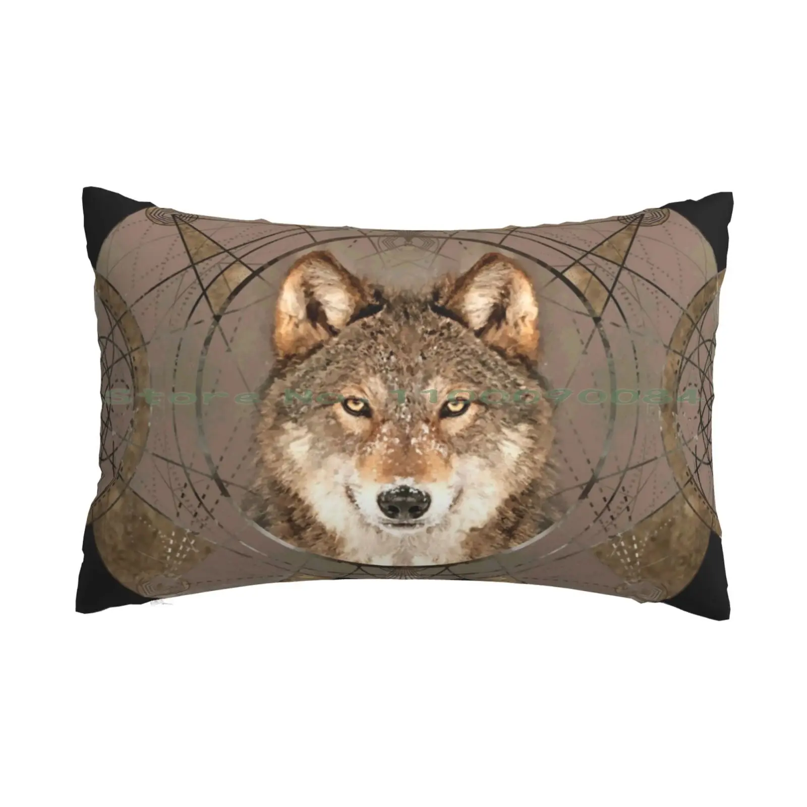 

Подушка с изображением волка, священного геометрического рисунка, искусственная подушка, Размеры 20x30, размеры 50*75, для дивана, спальни, мемы для прогулок, милая розовая клубника, Оптовая продажа Аниме