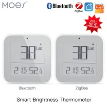 Moes Smart ZigBee Bluetooth Mesh Brightness Thermometer Light Temperature Humidity Sensor Detector Tuya Smart App Control
Moes Smart ZigBee Bluetooth Mesh Brightness Thermometer Light Temperature Humidity Sensor Detector Tuya Smart App Control