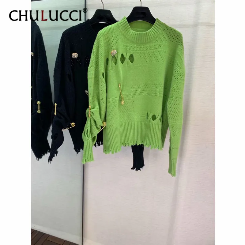 8.23 Fashion O-neck Holes pin casual Women Sweater Full Sleeve Green and Black Knitted Pullovers 2019 Autumn jumper high quality
8.23 Fashion O-neck Holes pin casual Women Sweater Full Sleeve Green and Black Knitted Pullovers 2019 Autumn jumper high quality