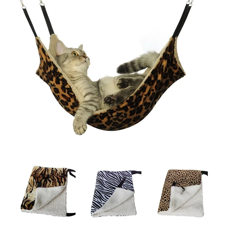 

Soft Comfortble Cat Hammock Winter Warm Hanging Cat Bed Sleeping Bag Double-sided Available Kitten Mat Breathable Pet Supplies