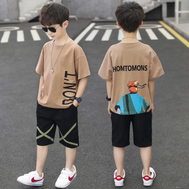 Комплекты одежды для мальчиков летняя повседневная одежда футболка + штаны