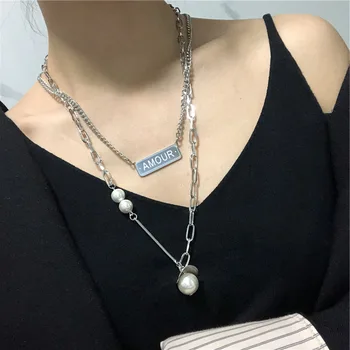 2020 New Fashion Silver Color Chains Irregular Pearl Necklace Geometric Metal Lock Pendants Necklaces For Women Bijoux
2020 New Fashion Silver Color Chains Irregular Pearl Necklace Geometric Metal Lock Pendants Necklaces For Women Bijoux