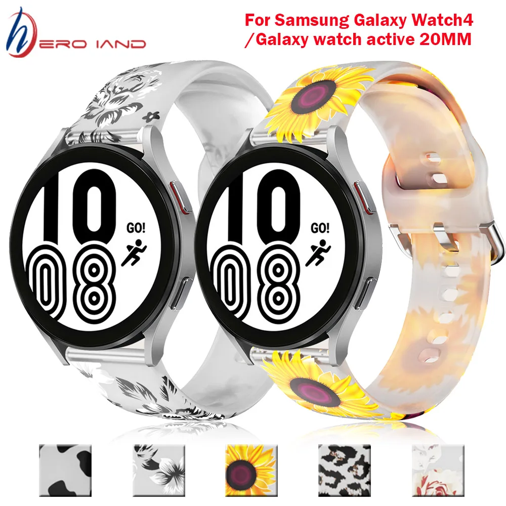 Silicone Printing 20mm Smart Watch Band Strap Replacement For Samsung Galaxy Watch 4 40 44mm/Watch4 Classic 42 46mm Wrist Correa
Silicone Printing 20mm Smart Watch Band Strap Replacement For Samsung Galaxy Watch 4 40 44mm/Watch4 Classic 42 46mm Wrist Correa