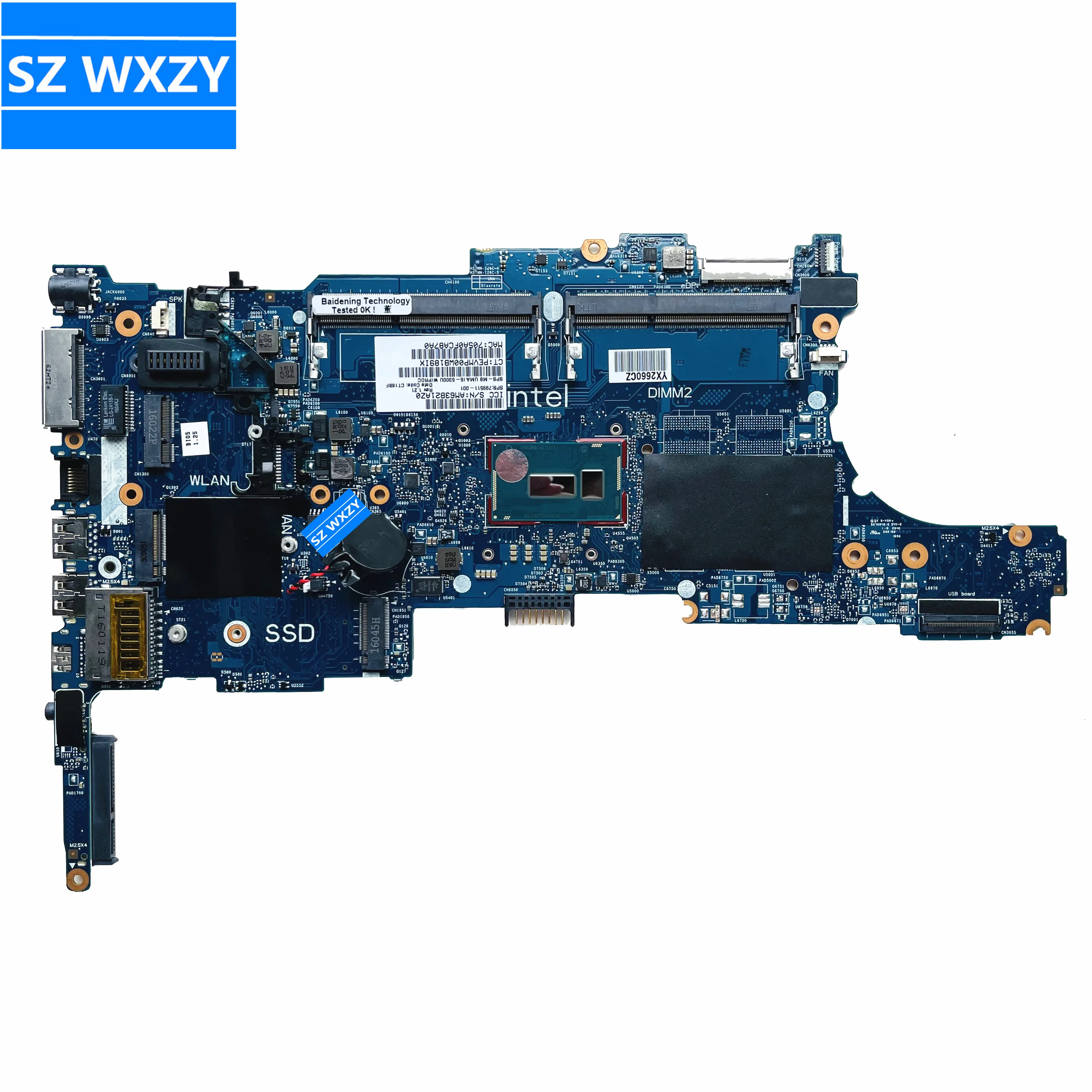 Материнская плата для ноутбука HP 840 G2 850 799511-001 799511-501 с SR23X i5-5300u CPU 6050A2637901-MB-A02 100%