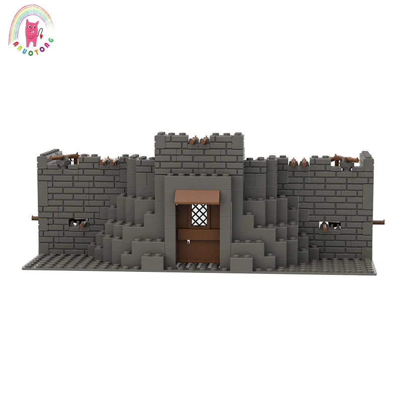 

MOC Compatibel Met Major Brand Military Rifle Blockhouse City Gate Wall Building Blocks Toy DIY Educational Model Bricks