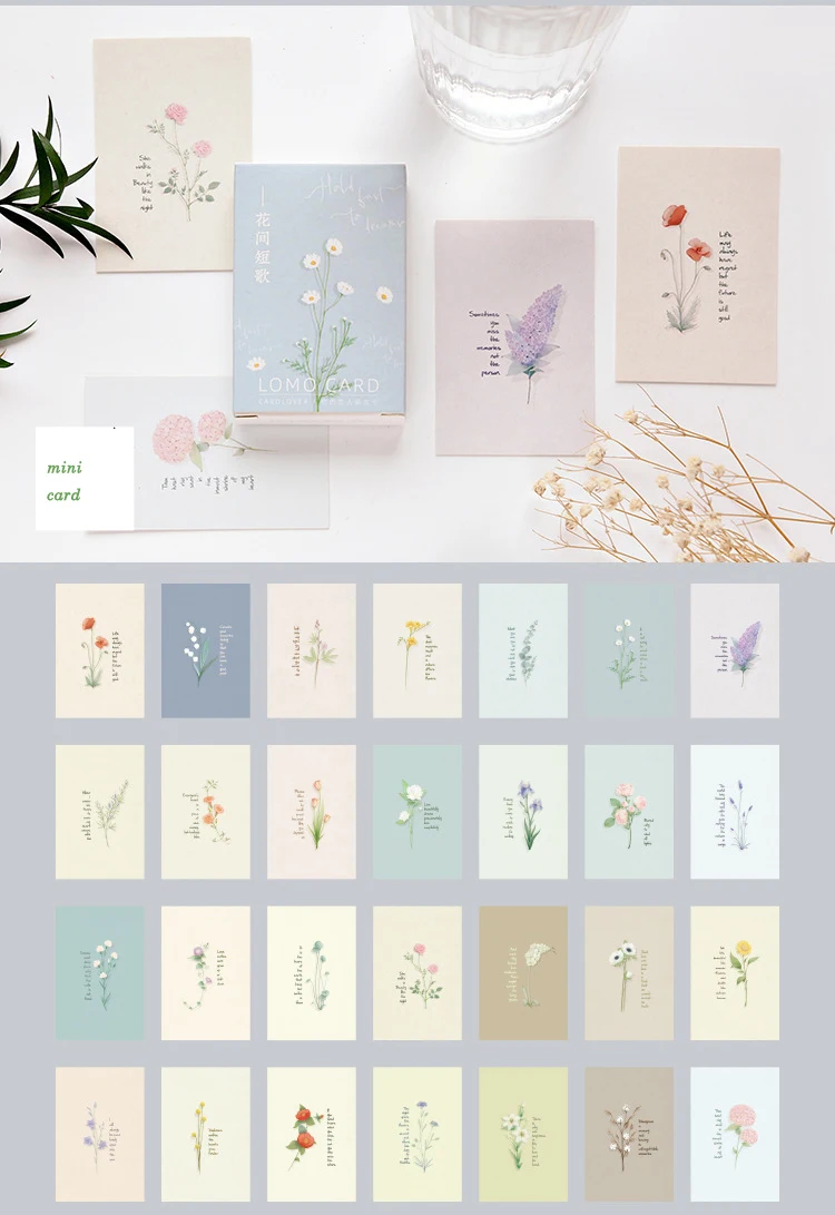 Multi-use 5.2*8cm 54pcs Mini Card Songs of Flowers Design As Scrapbooking Background Party Invitation Cards
Multi-use 5.2*8cm 54pcs Mini Card Songs of Flowers Design As Scrapbooking Background Party Invitation Cards