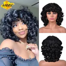 Short Hair Afro Curly Wig With Bangs Loose Synthetic Cosplay Fluffy Shoulder Length Natural Wigs For Black Women Dark Brown 14"
Short Hair Afro Curly Wig With Bangs Loose Synthetic Cosplay Fluffy Shoulder Length Natural Wigs For Black Women Dark Brown 14"