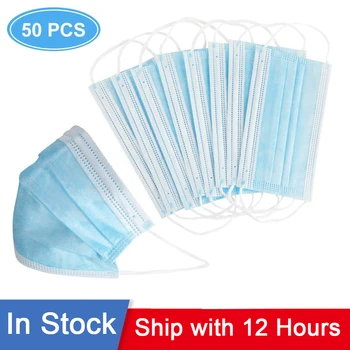 50pcs Disposable Mask 3 Layer Face Mouth Masks Non woven Anti Dust Earloops Filter Masks
50pcs Disposable Mask 3 Layer Face Mouth Masks Non woven Anti Dust Earloops Filter Masks