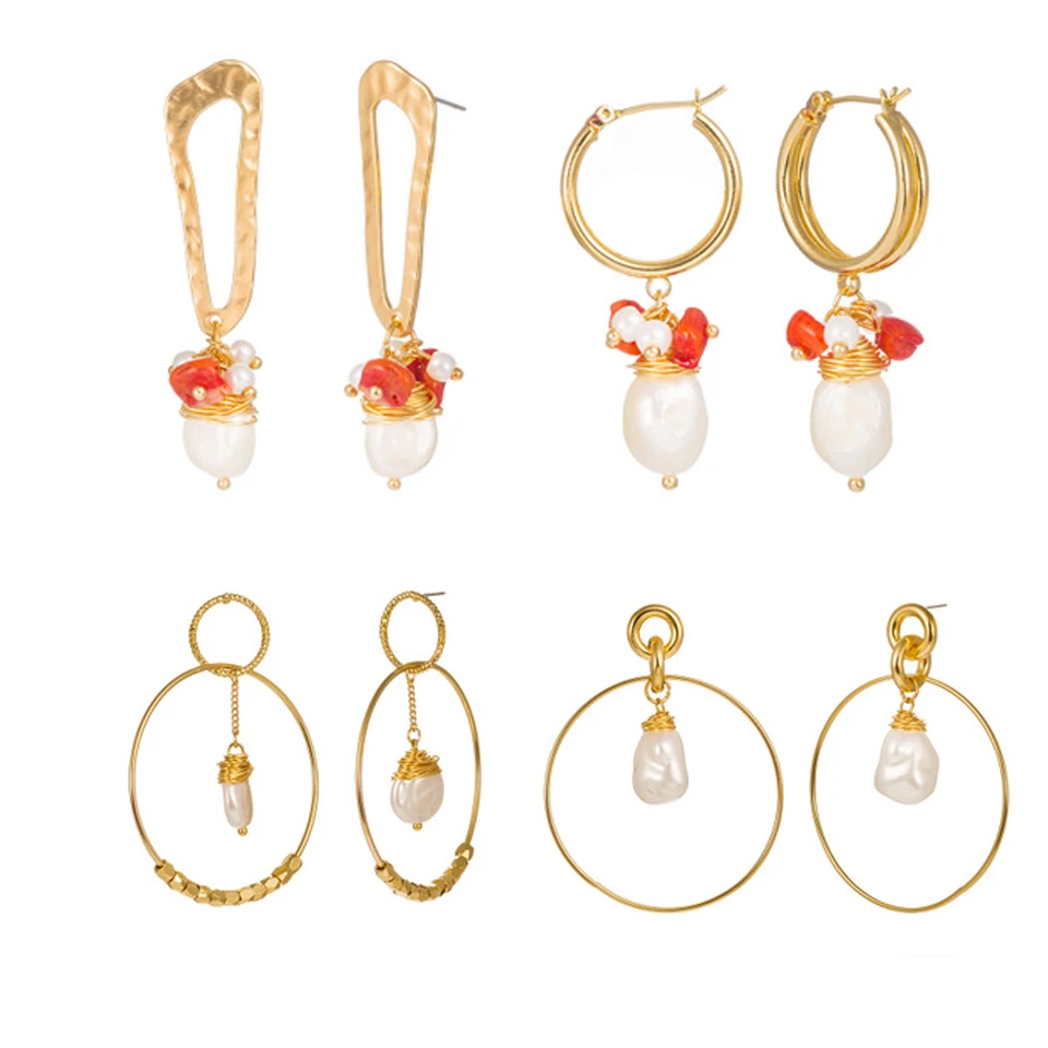 Boho Pearl Earrings Red bead Golden Big Circle Earings For Women 2019 Irregular Pearl Jewelry Friendship Accessorie Big Aros
Boho Pearl Earrings Red bead Golden Big Circle Earings For Women 2019 Irregular Pearl Jewelry Friendship Accessorie Big Aros