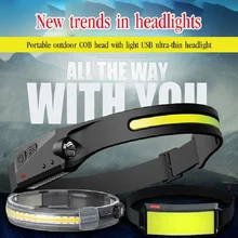 LED COB Induction Headlamp 6 Lighting Modes 360 degree Sensor Headlight with Built-in Battery Flashlight USB Rechargeable
LED COB Induction Headlamp 6 Lighting Modes 360 degree Sensor Headlight with Built-in Battery Flashlight USB Rechargeable