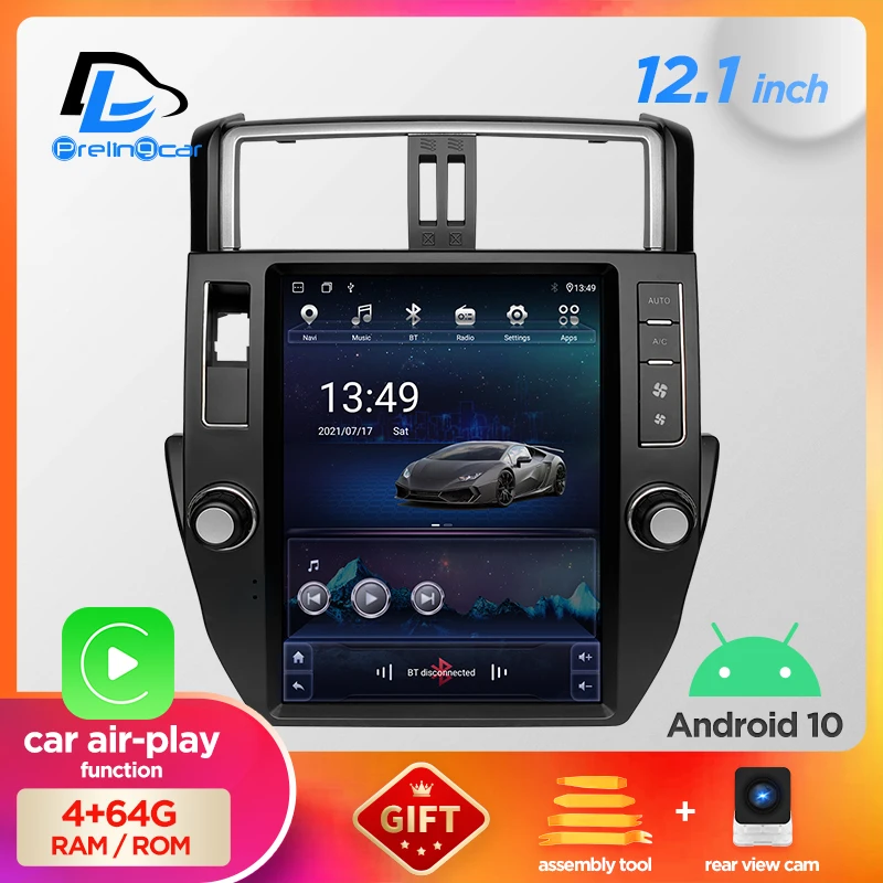 12 1 дюймовый автомобильный Android 10 радио плеер для Toyota Land Cruiser Prado 2010-2013