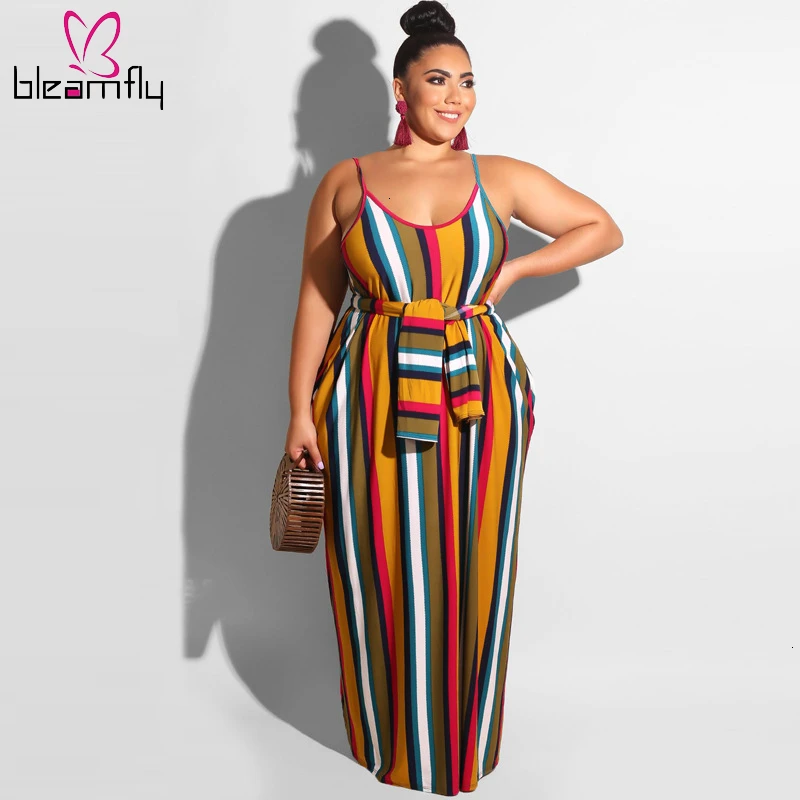 Beach Summer Sundress Plus Size XL-5XL Women Colorful Striped Printed Long Dress Spaghetti Strap Maxi Dresses Holiday Vestidos
Beach Summer Sundress Plus Size XL-5XL Women Colorful Striped Printed Long Dress Spaghetti Strap Maxi Dresses Holiday Vestidos