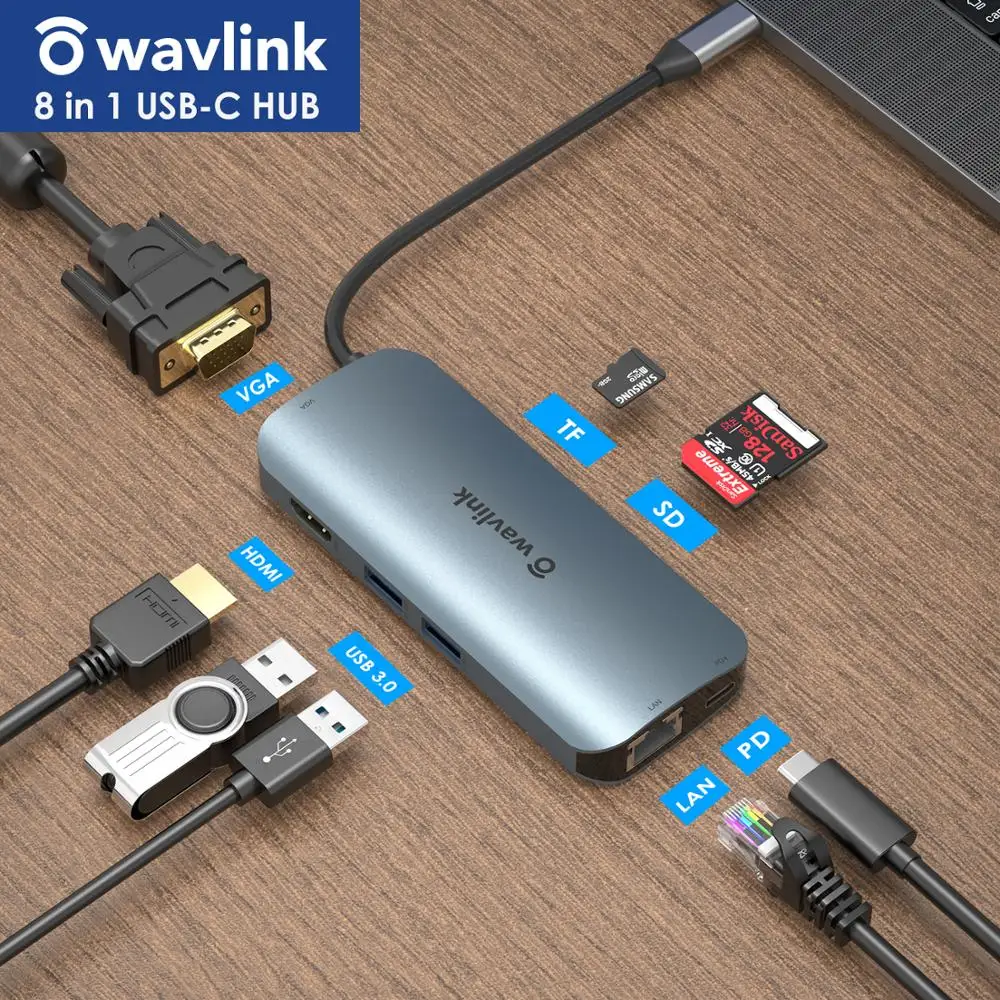 Wavlink USB-C HUB HDMI/VGA Video Adapter Signal Converter Type-C MiNi Docking Station For Windows MAC OS Use USB C HUB Splitter
Wavlink USB-C HUB HDMI/VGA Video Adapter Signal Converter Type-C MiNi Docking Station For Windows MAC OS Use USB C HUB Splitter