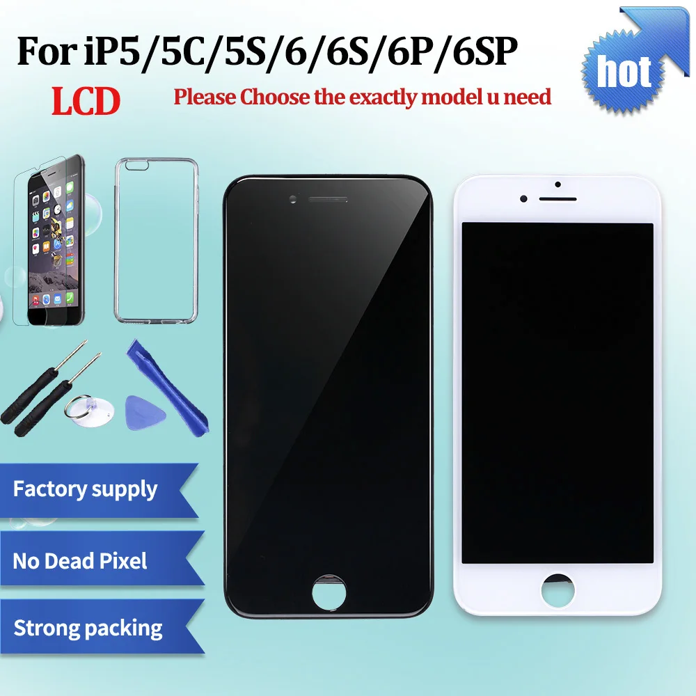 AAA+++ Screen on For iPhone 5 5c 6 7 Touch Screen Assembly Digitizer Replacement Module for iPhone 6s 5s display No Dead Pixel
AAA+++ Screen on For iPhone 5 5c 6 7 Touch Screen Assembly Digitizer Replacement Module for iPhone 6s 5s display No Dead Pixel