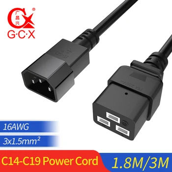 C14 Male Plug To C19 Female Socket PDU UPS Power Extension Cable Cord C14-C19 3*1.5mm 16 AWG 1.8m 3m
C14 Male Plug To C19 Female Socket PDU UPS Power Extension Cable Cord C14-C19 3*1.5mm 16 AWG 1.8m 3m