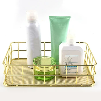 Golden Wrought Iron Storage Baskets Table Cosmetics Organizer Basket Office Practical Net Storage Tool Household Storage Supply
Golden Wrought Iron Storage Baskets Table Cosmetics Organizer Basket Office Practical Net Storage Tool Household Storage Supply