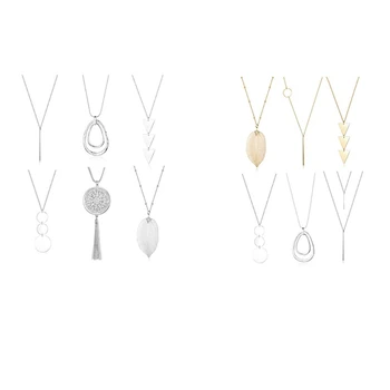6 Long Pendant Necklace Sets Round Leaf Y Necklace Declaration Necklace Women's
6 Long Pendant Necklace Sets Round Leaf Y Necklace Declaration Necklace Women's