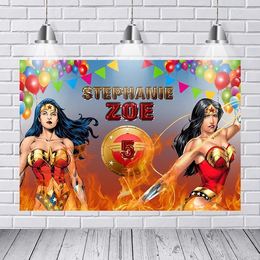 Powerful Wonder Women Photography Backdrop Colorful Balloons Girls Birthday Party Backgrounds for Photo Studio 7x5FT
Powerful Wonder Women Photography Backdrop Colorful Balloons Girls Birthday Party Backgrounds for Photo Studio 7x5FT