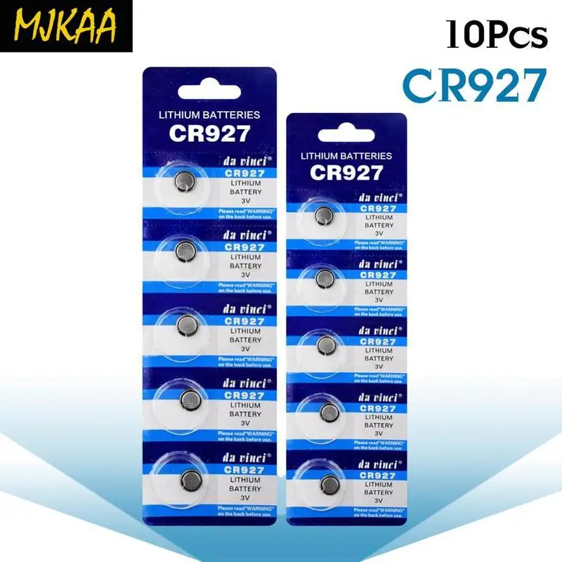 10pcs/pack CR927 Lithium Li Ion Button Coin Cells Batteries 927 DL927 BR927 CR927-1W ECR927 5011LC KCR927 LM927 Bateria 
10pcs/pack CR927 Lithium Li Ion Button Coin Cells Batteries 927 DL927 BR927 CR927-1W ECR927 5011LC KCR927 LM927 Bateria