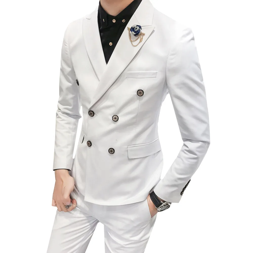 3 piece set men's double-breasted solid color slim suit business casual solid color blazer wedding bridegroom banquet dress set
3 piece set men's double-breasted solid color slim suit business casual solid color blazer wedding bridegroom banquet dress set