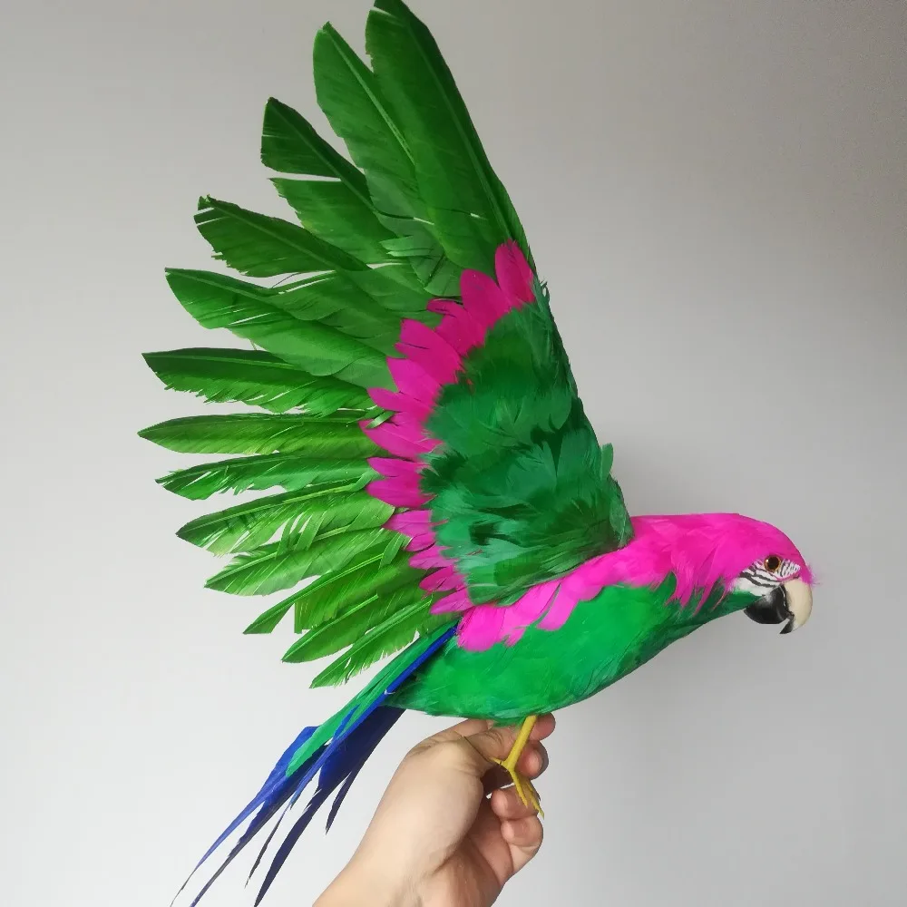 

new real life green parrot model foam&feather simulation wings parrot bird gift about 42x60cm xf2676