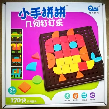 Children's Fun Mosaic Jigsaw Pins Puzzle Puzzle Geometry Early Learning Intelligence Toys shape and color cognitive toys
Children's Fun Mosaic Jigsaw Pins Puzzle Puzzle Geometry Early Learning Intelligence Toys shape and color cognitive toys
