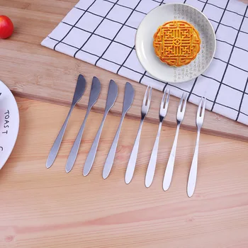 410 Stainless Steel Fruit Dessert Knife and Fork Tableware Moon Cake Knife and Fork Cake Knife and Fork Set Gift Customization L
410 Stainless Steel Fruit Dessert Knife and Fork Tableware Moon Cake Knife and Fork Cake Knife and Fork Set Gift Customization L